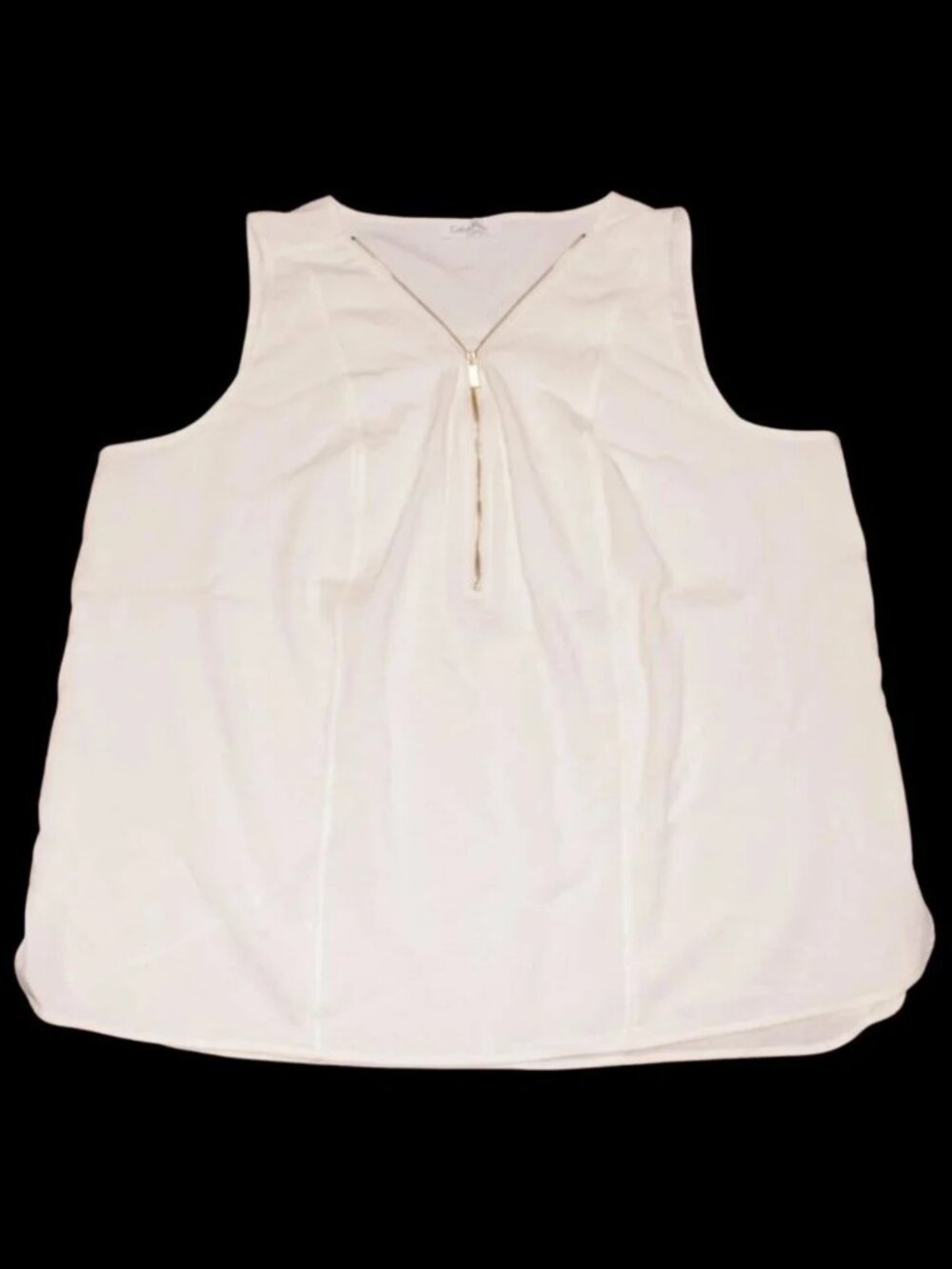 Calvin Klein Women's Sleeveless White Shirt K5DA9884 NWT Size S